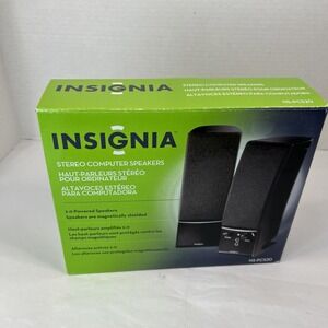 Insignia Model NS-PCS20 Computer Speakers with Headphone‎ Jack Black